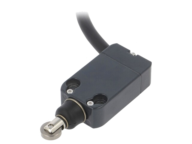 Eindschakelaar; roller van metaal Ø12mm; NO + NC; 10A; kabel 2 m Eindschakelaar; roller van metaal Ø12mm; NO + NC; 10A; kabel 2 m
